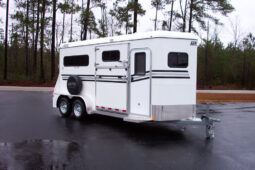 [#3A] Two Horse Pull Type Trailer with Side Ramp and Dressing Room