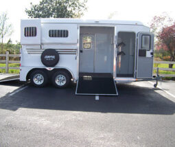 [#3A] Two Horse Pull Type Trailer with Side Ramp and Dressing Room