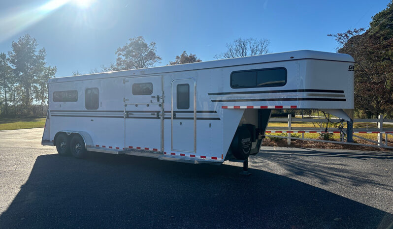 [#11B] Two + 1 Horse Gooseneck Trailer with Side Ramp and Dressing Room full