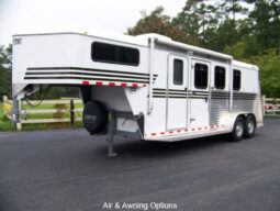 [#16] Three Horse Slant Load Gooseneck Trailer with Tack and Dressing Area with Extruded Sides