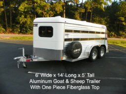 [#4G] 6′ Wide x 14′ Long x 5′ Tall Goat & Sheep Bumper Pull-Type Trailer full